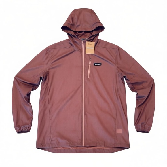 Patagonia NWT Houdini Men’s Jacket Mauve Lightweight Windbreaker Hood Large - Picture 16 of 16
